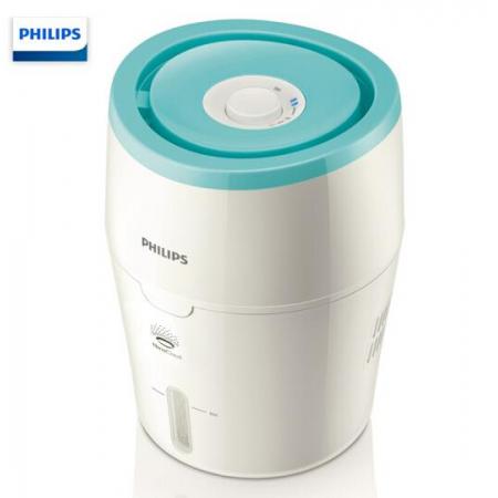 飛利浦(PHILIPS)加濕器 納米無(wú)霧 便捷加水 加濕器 低噪空氣加濕器 加濕 HU4801/00（白色+淺綠色）