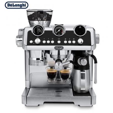 德龍（Delonghi）咖啡機(jī) 半自動8檔感應(yīng)研磨 全自動奶泡系統(tǒng) 雙LED顯示 銀騎士 EC9665.M