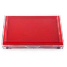 廣博(GuangBo)135*85mm快干印臺印泥盒/辦公用品/透明蓋款 紅YT9127