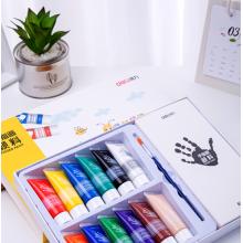 得力(deli)12色20ml 手指畫顏料套裝易水洗  美術(shù)用品色彩涂鴉 管裝73872