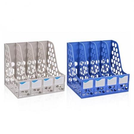 廣博(GuangBo)四聯(lián)文件框/資料架/辦公用品加固型文件筐 藍(lán)灰顏色隨機(jī) 單個(gè)裝WJK9237