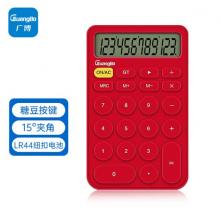  廣博（GuangBo)文具紅色直板計(jì)算器 時(shí)尚桌面計(jì)算機(jī) 學(xué)生/辦公通用12位大屏計(jì)算機(jī)N31660