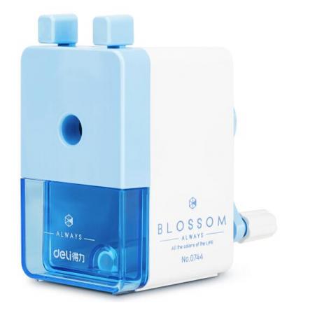 得力(deli)簡約式學生削筆機/鉛筆削筆器/卷筆刀/轉筆刀 藍色0744
