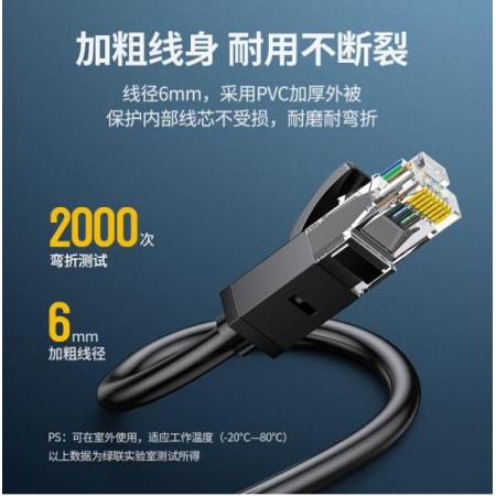 網線	綠聯（UGREEN）六類網線 黑色 10米