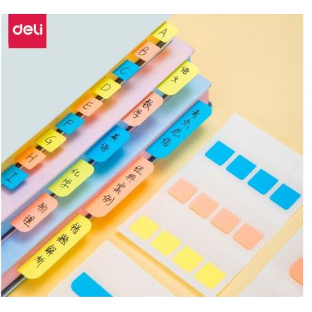 得力(deli)210枚多規(guī)格索引標(biāo)簽貼紙 分類熒光膜便利貼口取紙 半透明指示便簽貼條（小號(hào)96枚）