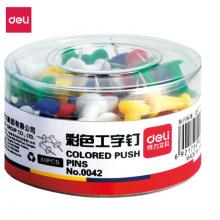 得力(deli)彩色工字釘 軟木畫板按釘 繪畫圖釘 80枚/筒得力0042