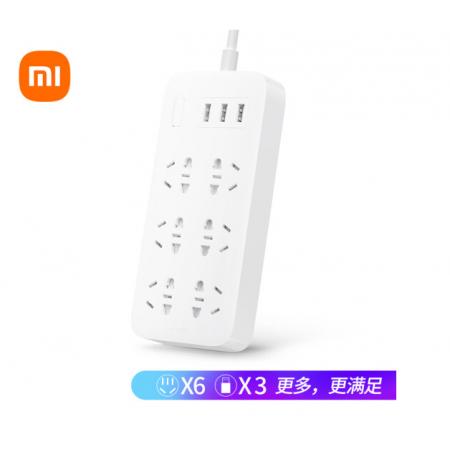 小米（MI）米家6孔位插線板/USB插座/插排/排插/拖線板/插板/接線板 3USB接口 全長(zhǎng)1.8米