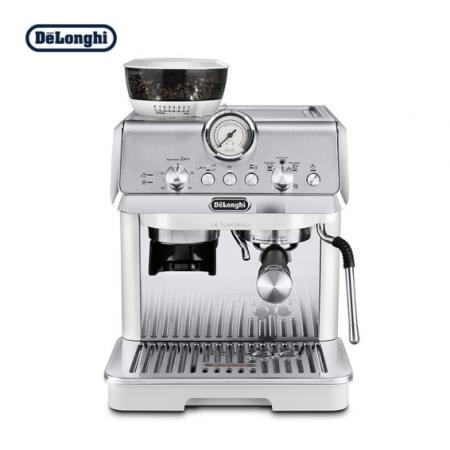 德龍（Delonghi）咖啡機(jī) 騎士系列半自動(dòng)咖啡機(jī) 意式家用 泵壓萃取 一體式研磨器 小巧機(jī)身 EC9155.W 白色
