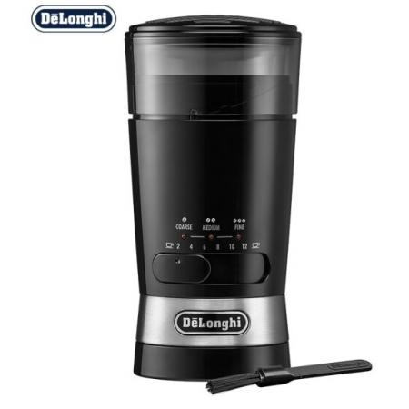 德龍（Delonghi）咖啡機(jī) 快速磨豆機(jī) 按壓研磨可調(diào)節(jié) 獨(dú)立容器 咖啡豆研磨器 咖啡機(jī)周邊 黑色 KG210