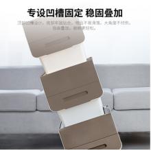 茶花 收納箱中號收納盒 衣物棉被整理箱 河馬口前開式塑料箱子 玩具 斜口翻蓋儲物箱24L 咖色 3支裝