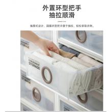 茶花 收納箱 大號(hào)收納盒  整理箱子 衣物棉被儲(chǔ)物箱 抽屜式單層收納柜B450S 16L兩只裝