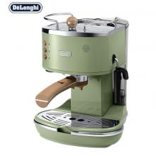 德龍（Delonghi）咖啡機 復(fù)古系列半自動咖啡機 家用意式濃縮 泵壓式不銹鋼鍋爐 ECO310.VGR 橄欖綠