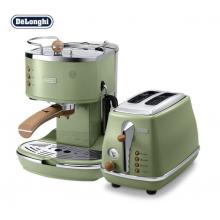 德龍（Delonghi） 復(fù)古系列 半自動(dòng)咖啡機(jī)+面包機(jī) 套裝