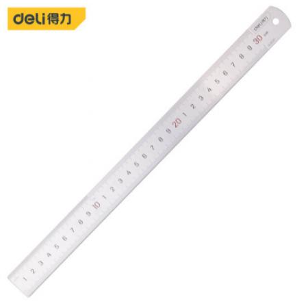 得力(deli) 不銹鋼直尺刻度尺公制刻度繪圖鋼尺30cm DL8030