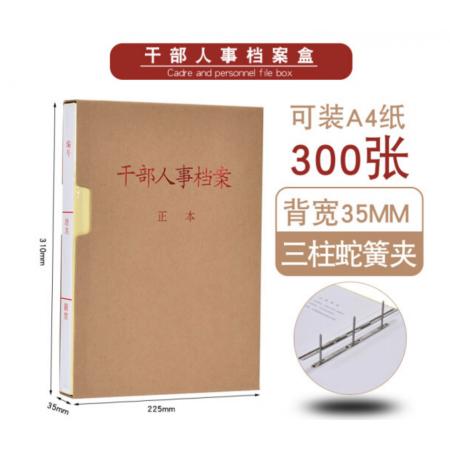 恒利源HLY 干部人事檔案盒（10個(gè)裝）新標(biāo)準(zhǔn)三柱蛇簧紙質(zhì) 硬紙板檔案夾 3.5CM干部人事檔案盒 1個(gè)
