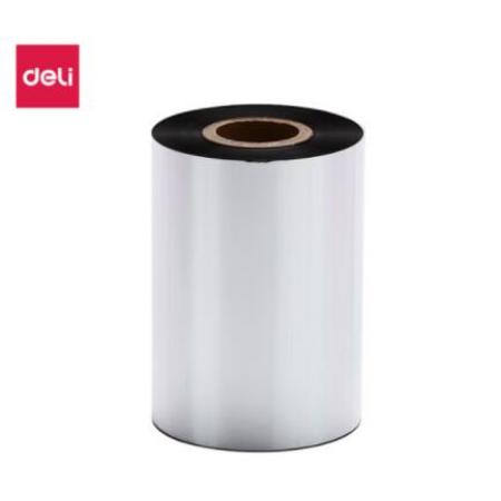 得力(deli)  90mm*300m  熱轉(zhuǎn)印條碼機標簽機通用型蠟基碳帶 81523（單卷裝）