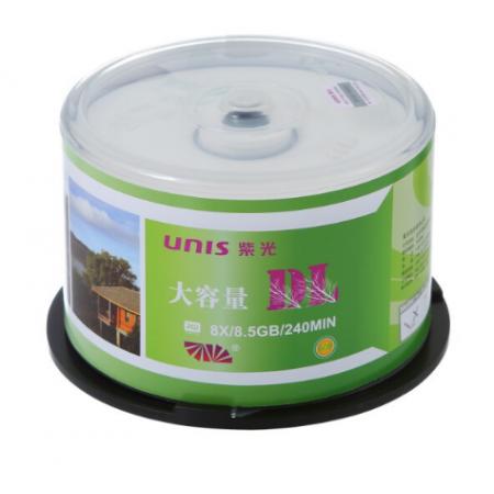 紫光（UNIS）DVD+R DL 光盤 刻錄盤 8.5G  桶裝50片