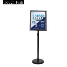 Touch Fish不銹鋼可伸縮展示牌 A3A4海報展架立牌 酒店商城指示牌引導牌水牌 黑色A4直角（送加重注水塊）