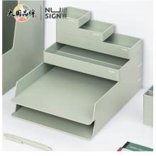 紐賽(NUSIGN) 辦公收納6件套 德國(guó)創(chuàng)意設(shè)計(jì) DIY文件框桌面收納盒文件盤入職套裝 灰色和抹苔綠隨機(jī)發(fā)貨NS001