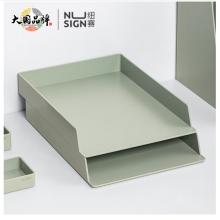 紐賽（nusign）可疊文件盤(pán) DIY創(chuàng)意組裝文件框/架/盤(pán) 辦公收納盒資料整理 兩個(gè)裝 抹苔綠NS021s