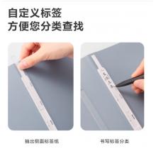 紐賽（nusign）和風(fēng)色系資料冊A4/60頁 彩色文件收納帶注塑背條設(shè)計(jì) 文件夾辦公文具 顏色隨機(jī)NS169