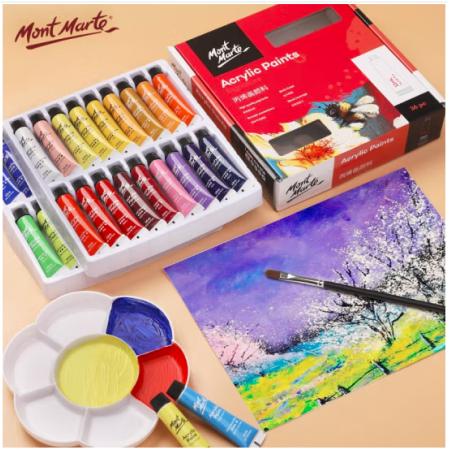 蒙瑪特(Mont Marte)丙烯顏料36色12ml 美術(shù)丙烯畫(huà)顏料diy畫(huà)畫(huà)色彩套裝 涂鴉手繪墻繪防水顏料PMHS0050