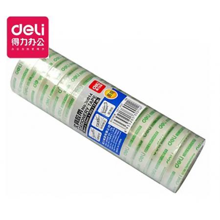 得力（deli）透明膠帶學(xué)生辦公桶裝膠帶手工diy膠紙膠帶寬1.2cm (12卷/筒)2筒裝 30014