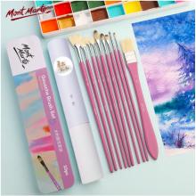 蒙瑪特(Mont Marte)夢(mèng)境鐵盒10支裝水粉筆 豬鬃水彩畫筆丙烯顏料畫畫筆美術(shù)勾線筆兒童油畫筆套裝BMHS1012