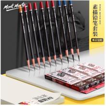 蒙瑪特(Mont Marte)hb素描鉛筆12支盒裝 美術(shù)繪畫炭筆速寫筆學(xué)生初學(xué)素描筆 練習(xí)寫生畫畫專用畫筆PNX0001