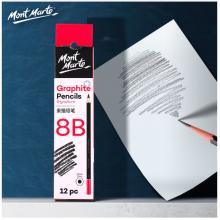 蒙瑪特(Mont Marte)8b素描鉛筆12支盒裝 美術(shù)繪畫炭筆速寫筆學生初學素描筆 練習寫生畫畫專用畫筆PNX0008