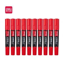 得力(deli) 大雙頭多用記號(hào)筆 10支/盒 紅色 S555