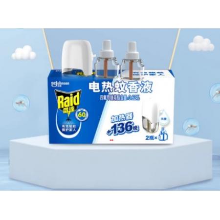雷達(dá)（Raid）蚊香液驅(qū)蚊液 無拖線加熱器1個(gè)+34毫升*補(bǔ)充液6瓶