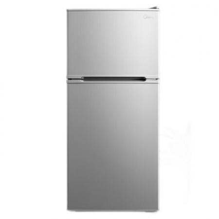 美的(Midea)冰箱 雙門小冰箱112升客廳小型 電冰箱BCD-112CM 淺灰色