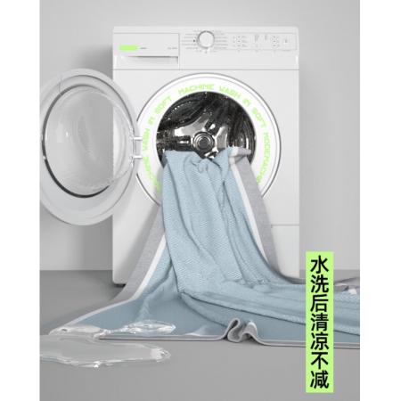老席匠 涼席冰絲席三件套 冷感抑菌可水洗1.8米床雙人 可折疊空調(diào)席子藍色