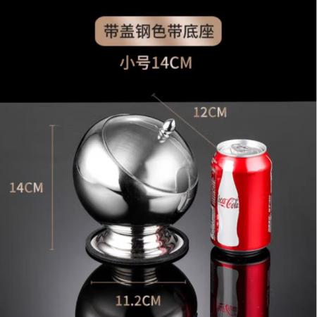 丹詩致遠(yuǎn) 調(diào)料罐子斜口碗不銹鋼配料碗  小號(hào)（帶底座配蓋）