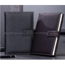 得力(deli)25K120張荔枝紋磁扣皮面本辦公用品 商務記事本日記本工作筆記本子文具 黑色3343