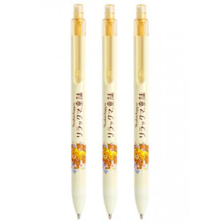 愛(ài)好（AIHAO） 輕松小熊聯(lián)名學(xué)生自動(dòng)鉛筆 0.5mm 不斷芯按動(dòng)鉛筆黃色6支+筆芯 橡皮 9458