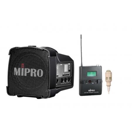 MIPRO咪寶MA-100SBII藍(lán)牙音響戶外移動便攜式小型音箱講解喊話擴(kuò)音器帶話筒一體宣傳講話喇叭插卡可充電 配領(lǐng)夾話筒（膚色）