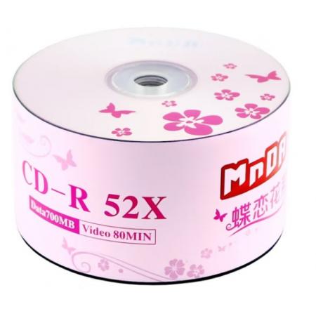 銘大金碟（MNDA）CD-R空白光盤/刻錄盤 蝶戀花系列 52速700M 50片塑封裝
