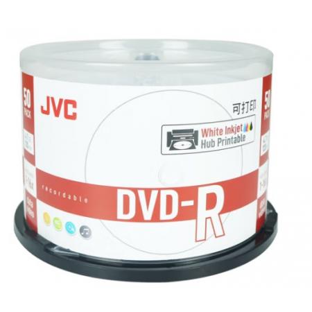 JVC /杰偉世 DVD-R 刻錄碟片/空白光盤(pán) 16速4.7GB 辦公系列 桶裝50片 可打印 刻錄盤(pán)