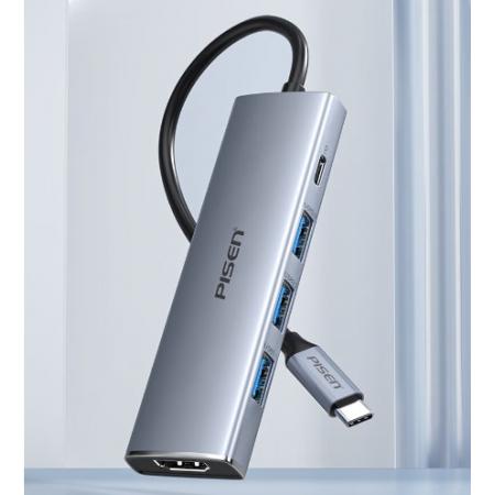 品勝 Type-C擴(kuò)展塢 HDMI轉(zhuǎn)換器雷電4/3拓展塢 USB3.0分線器PD快充4K60Hz適用于macbook華為蘋(píng)果電腦15promax