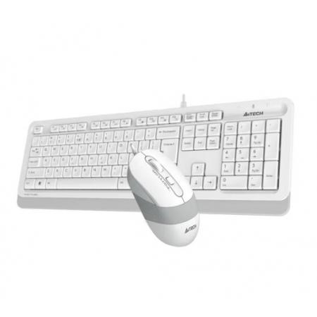 雙飛燕（A4TECH）F1010 飛時代 鍵鼠套裝 有線鍵盤鼠標(biāo)套裝 筆記本電腦辦公外接薄膜鼠標(biāo)鍵盤套裝 象牙白