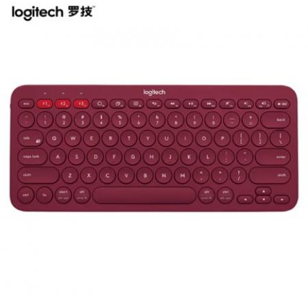 羅技（Logitech）K380 鍵盤 藍(lán)牙辦公鍵盤 女友 便攜超薄鍵盤 筆記本鍵盤 紅色