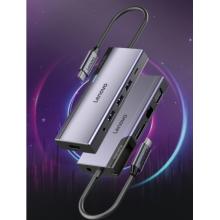 聯(lián)想（lenovo）極光Type-C拓展塢適用蘋(píng)果Macbook/ipad電腦手機(jī)雷電3/4擴(kuò)展塢USB分線(xiàn)器HDMI轉(zhuǎn)接頭