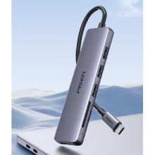 品勝 Type-C擴(kuò)展塢 USB-C轉(zhuǎn)HDMI蘋(píng)果轉(zhuǎn)換器4K投屏拓展塢轉(zhuǎn)接頭SD/TF讀卡器 3.0分線器電腦手機(jī)平板通用六合一