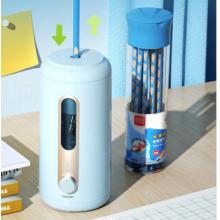 得力大口徑全自動削筆器電動削筆機12mm粗桿大三角鉛筆文具轉(zhuǎn)筆刀卷筆刀藍色 VA10