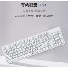 聯(lián)想（Lenovo）異能者 有線鍵盤 K301 鍵盤 有線 商務辦公鍵盤 全尺寸鍵盤 即插即用 筆記本電腦鍵盤【白色】