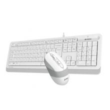 雙飛燕（A4TECH）F1010 飛時代 鍵鼠套裝 有線鍵盤鼠標(biāo)套裝 筆記本電腦辦公外接薄膜鼠標(biāo)鍵盤套裝 象牙白
