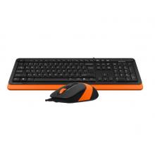 雙飛燕（A4TECH）F1010飛時代 鍵鼠套裝 有線鼠標(biāo)鍵盤套裝 筆記本電腦辦公外接薄膜鍵盤鼠標(biāo)套裝 活力橙