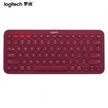 羅技（Logitech）K380 鍵盤 藍牙辦公鍵盤 女友 便攜超薄鍵盤 筆記本鍵盤 紅色